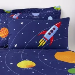 Dunelm Space Glow In The Dark Duvet Cover And Pillowcase Set -kids bedding Shop 1000109491 alt04