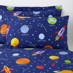Dunelm Space Glow In The Dark Duvet Cover And Pillowcase Set -kids bedding Shop 1000109491 alt05