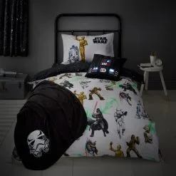 Disney Star Wars Glow In The Dark Duvet Cover And Pillowcase Set -kids bedding Shop 1000112967 alt02