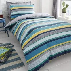 Dunelm Geo Green Duvet Cover And Pillowcase Twin Pack Set -kids bedding Shop 1000117500 alt03