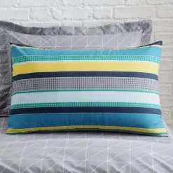 Dunelm Geo Green Duvet Cover And Pillowcase Twin Pack Set -kids bedding Shop 1000117500 alt05