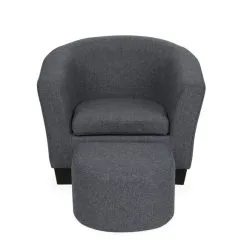 Dunelm Kid's Grey Linen Armchair And Footstool -kids bedding Shop 1000160153 alt02