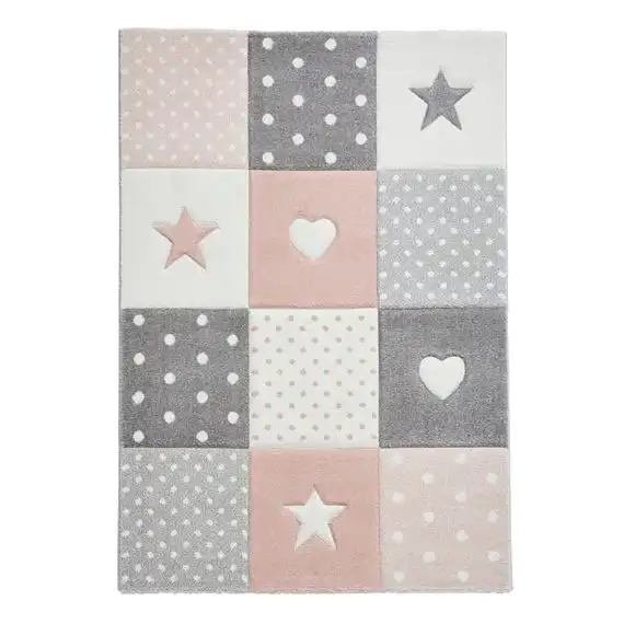 Dunelm Pink Stars, Hearts And Polka Dot Rug 4 Dunelm Pink Stars, Hearts And Polka Dot Rug - Image 2