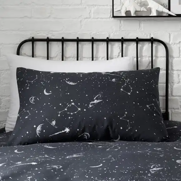 Dunelm Black Space Dinosaur Single Duvet Cover And Pillowcase Set 5 Dunelm Black Space Dinosaur Single Duvet Cover And Pillowcase Set - Image 3