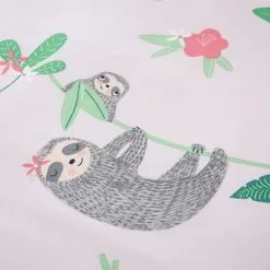 Dunelm Pink Pretty Sloth Duvet Cover And Pillowcase Set -kids bedding Shop 1000167412 alt06