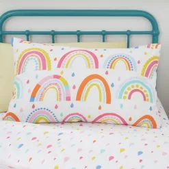 Dunelm Elements Rainbow Geometric 100% Cotton Duvet Cover And Pillowcase Twin Pack Set -kids bedding Shop 1000167424 alt06