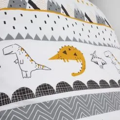 Dunelm Elements Geosaurus 100% Cotton Duvet Cover And Pillowcase Twin Pack Set -kids bedding Shop 1000167428 alt02