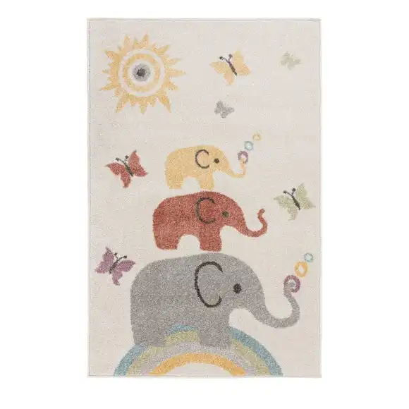 Dunelm Multicoloured Elephants Rug 4 Dunelm Multicoloured Elephants Rug - Image 2