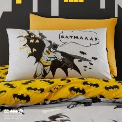 Batman Grey Reversible Glow In The Dark Duvet Cover And Pillowcase Set -kids bedding Shop 1000182124 alt02
