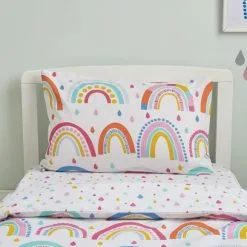 Elements Rainbow Reversible 100% Cotton Cot Bed / Toddler Duvet Cover And Pillowcase Set -kids bedding Shop 1000182127 alt04