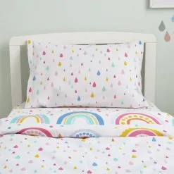 Elements Rainbow Reversible 100% Cotton Cot Bed / Toddler Duvet Cover And Pillowcase Set -kids bedding Shop 1000182127 alt05