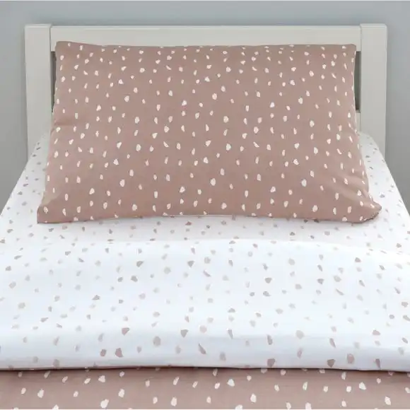 Dunelm Pink Spotted 100% Jersey Cotton Reversible Cot Bed / Toddler Duvet Cover And Pillowcase Set 5 Dunelm Pink Spotted 100% Jersey Cotton Reversible Cot Bed / Toddler Duvet Cover And Pillowcase Set - Image 3