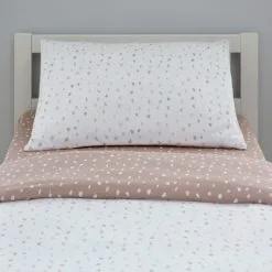 Dunelm Pink Spotted 100% Jersey Cotton Reversible Cot Bed / Toddler Duvet Cover And Pillowcase Set 11 Dunelm Pink Spotted 100% Jersey Cotton Reversible Cot Bed / Toddler Duvet Cover And Pillowcase Set -kids bedding Shop 1000186827 alt03