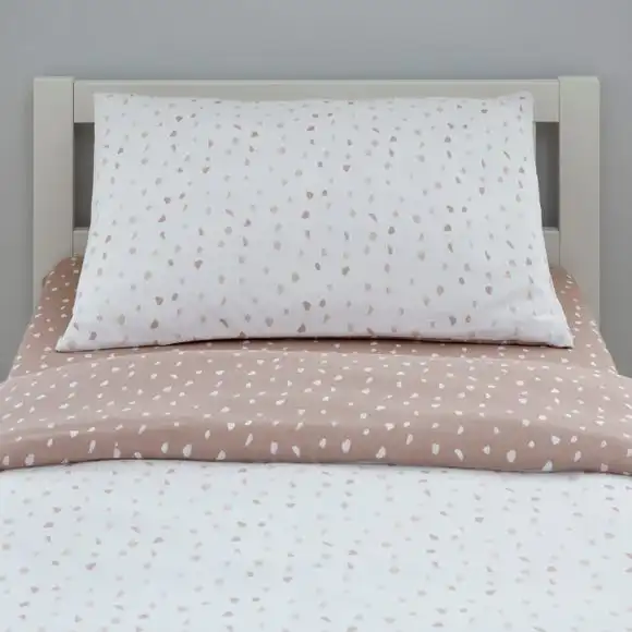 Dunelm Pink Spotted 100% Jersey Cotton Reversible Cot Bed / Toddler Duvet Cover And Pillowcase Set 6 Dunelm Pink Spotted 100% Jersey Cotton Reversible Cot Bed / Toddler Duvet Cover And Pillowcase Set - Image 4