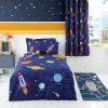 Dunelm Space Glow In The Dark Duvet Cover And Pillowcase Set -kids bedding Shop 30425272