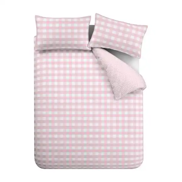 Dunelm Gingham Pink Duvet Cover And Pillowcase Set 8 Dunelm Gingham Pink Duvet Cover And Pillowcase Set - Image 6