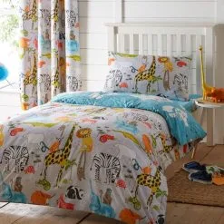 Dunelm My World Reversible Duvet Cover And Pillowcase Set