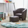Dunelm Kid's Brown Tub Chair And Footstool -kids bedding Shop 30610619