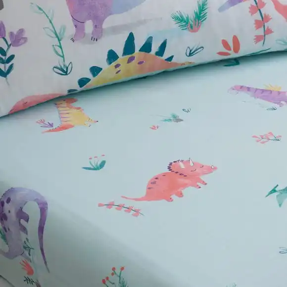 Dunelm Dinosaur Pink Fitted Sheet 3 Dunelm Dinosaur Pink Fitted Sheet