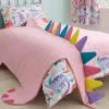 Dunelm Dinosaur Pink 3D Bedspread