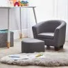 Dunelm Kid's Grey Linen Armchair And Footstool -kids bedding Shop 30668784