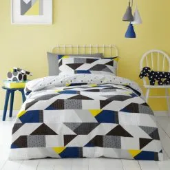 Dunelm Graphic Geo 100% Cotton Duvet Cover And Pillowcase Set