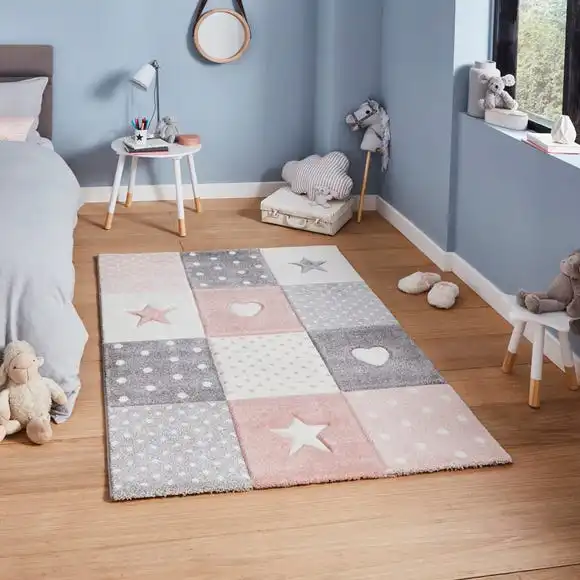 Dunelm Pink Stars, Hearts And Polka Dot Rug 3 Dunelm Pink Stars, Hearts And Polka Dot Rug