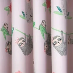 Dunelm Pink Sloth Thermal Blackout Eyelet Curtains -kids bedding Shop 30691880 alt02
