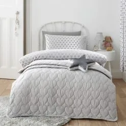 Dunelm Grey Heart Bedspread