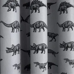 Dunelm Grey Dinosaur Friends Cotton Thermal Blackout Eyelet Curtains -kids bedding Shop 30691885 alt02