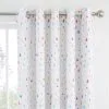 Dunelm Elements Rainbow White Cotton Thermal Blackout Eyelet Curtains -kids bedding Shop 30691891