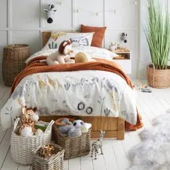 Dunelm Safari Natural 100% Cotton Single Duvet Cover And Pillowcase Set