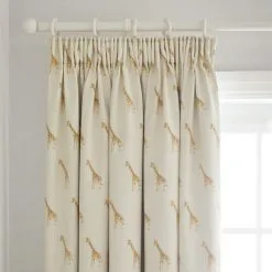 Dunelm Safari Natural Cotton Thermal Blackout Pencil Pleat Curtains