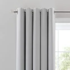 Mia Elephant Grey Blackout Eyelet Curtains