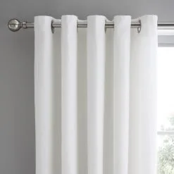 Dunelm White Mini Waffle Thermal Blackout Eyelet Curtains