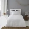 Dunelm Mini Waffle White 100% Cotton Duvet Cover And Pillowcase Set