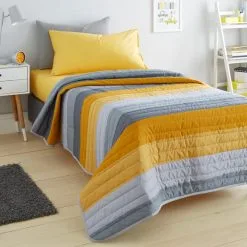 Elements Striped Grey Bedspread