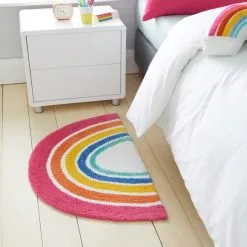 Dunelm Pink Rainbow Rug