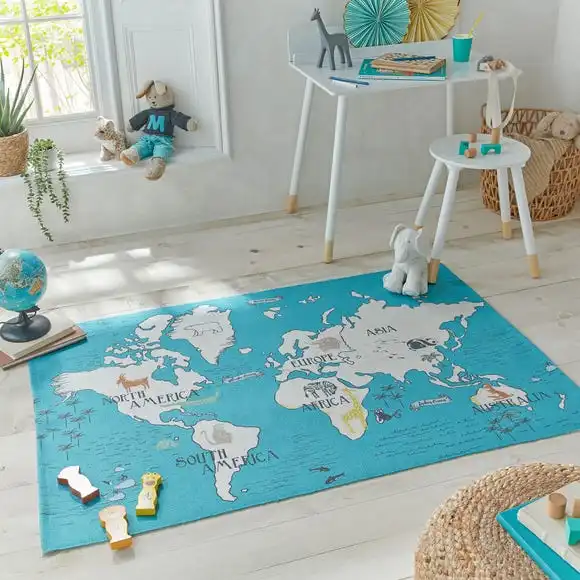 Dunelm My World Map Rug 3 Dunelm My World Map Rug