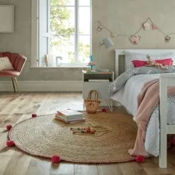 Dunelm Jute Pom Pom Circle Rug