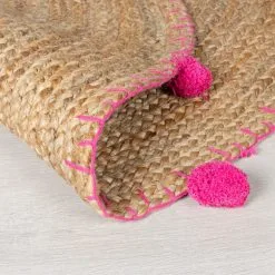 Dunelm Jute Pom Pom Circle Rug 12 Dunelm Jute Pom Pom Circle Rug -kids bedding Shop 30731722 alt04