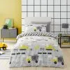 Dunelm Construction Grey 100% Cotton Reversible Duvet Cover And Pillowcase Set -kids bedding Shop 30732477
