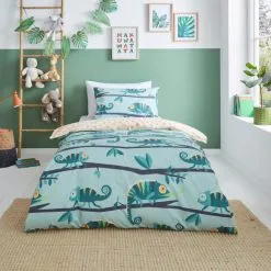 Dunelm Rainforest Friends 100% Cotton Duvet Cover And Pillowcase Twin Pack Set -kids bedding Shop 30747306 alt03