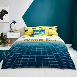 Dunelm Game On Duvet Cover And Pillowcase Set