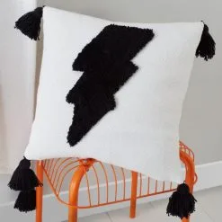 Dunelm Tufted Lightning Bolt Cushion