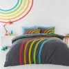 Dunelm Elements Rainbow 100% Cotton Duvet Cover And Pillowcase Set -kids bedding Shop 30747600
