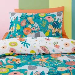 Dunelm Jungle Carnival 100% Cotton Duvet Cover And Pillowcase Set -kids bedding Shop 30747612 alt02