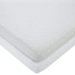 Dunelm Set Of 2 Spotted 100% Cotton Jersey Fitted Sheets