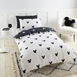 Disney Mickey Mono Duvet Cover And Pillowcase Set
