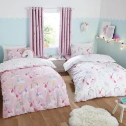 Dunelm Unicorn Stars Duvet Cover And Pillowcase Twin Pack Set